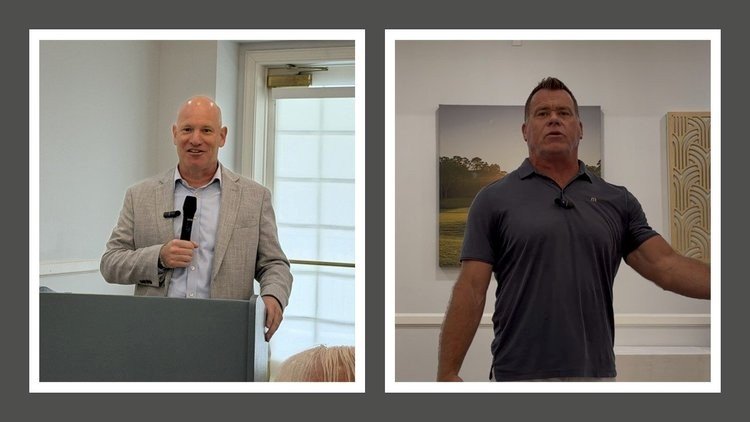 Nick Howland and Tom McManus at a League of Mortgage Professionals event